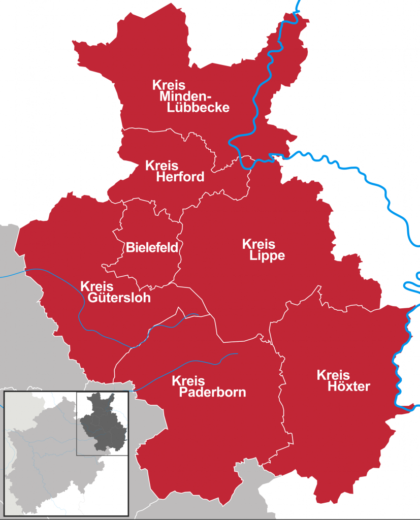 Einzugsgebiet Glaesker: OWL mit Bielefeld, Detmold, Gütersloh, Paderborn